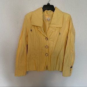 Chico's Yellow Blazer Button Up Jacket Size 1
